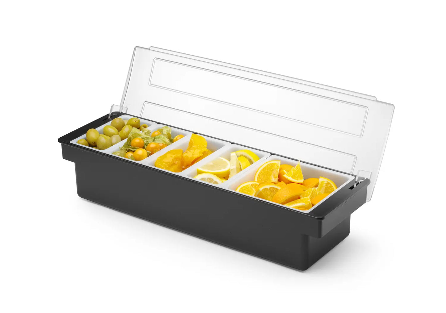 Frugtdispenser med 5 rum