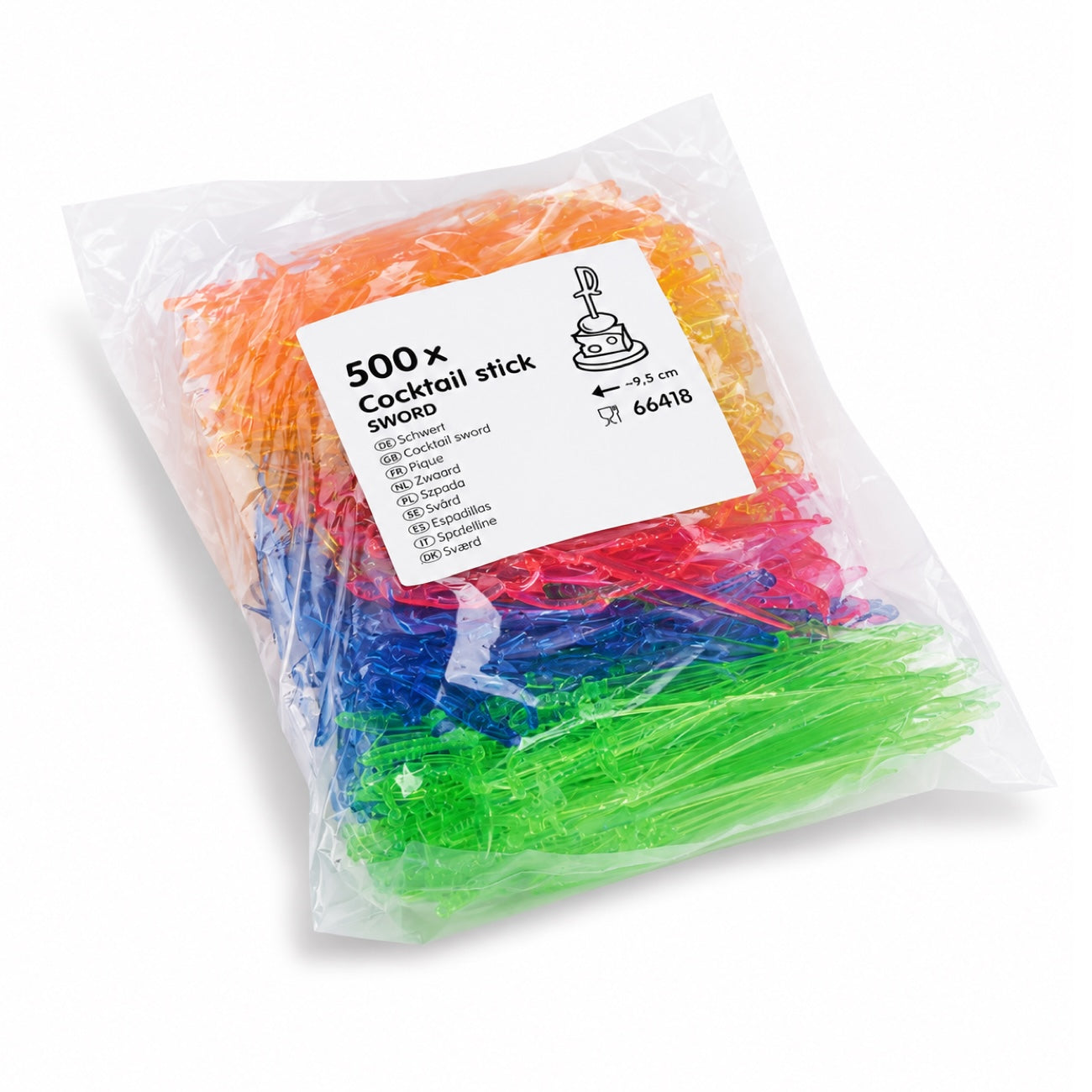 Cocktail Sværd Mix 8,5 cm – Farverige Drinkspyd til Cocktails & Snacks