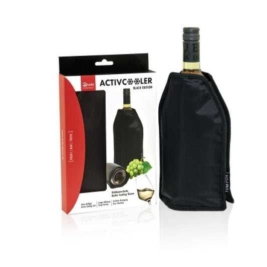 Sort cooler sleeve vinkøler – elegant kølemanchet til vinflasker, der holder din vin kold ved servering. Perfekt til både professionelle og hjemmebrug.