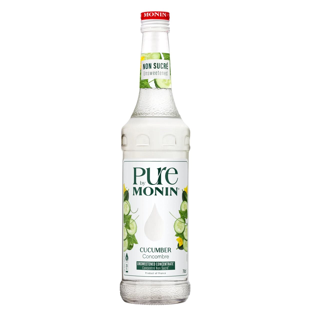 Flaske Monin Pure Agurk – frisk agurkesirup ideel til cocktails, sodavand og forfriskende mocktails.