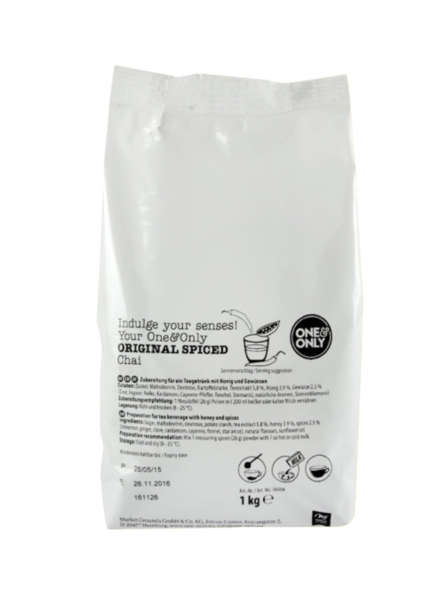 One & Only Original Spiced Chai – krydret chai-te med en eksotisk blanding af krydderier, perfekt til en varm og aromatisk drik