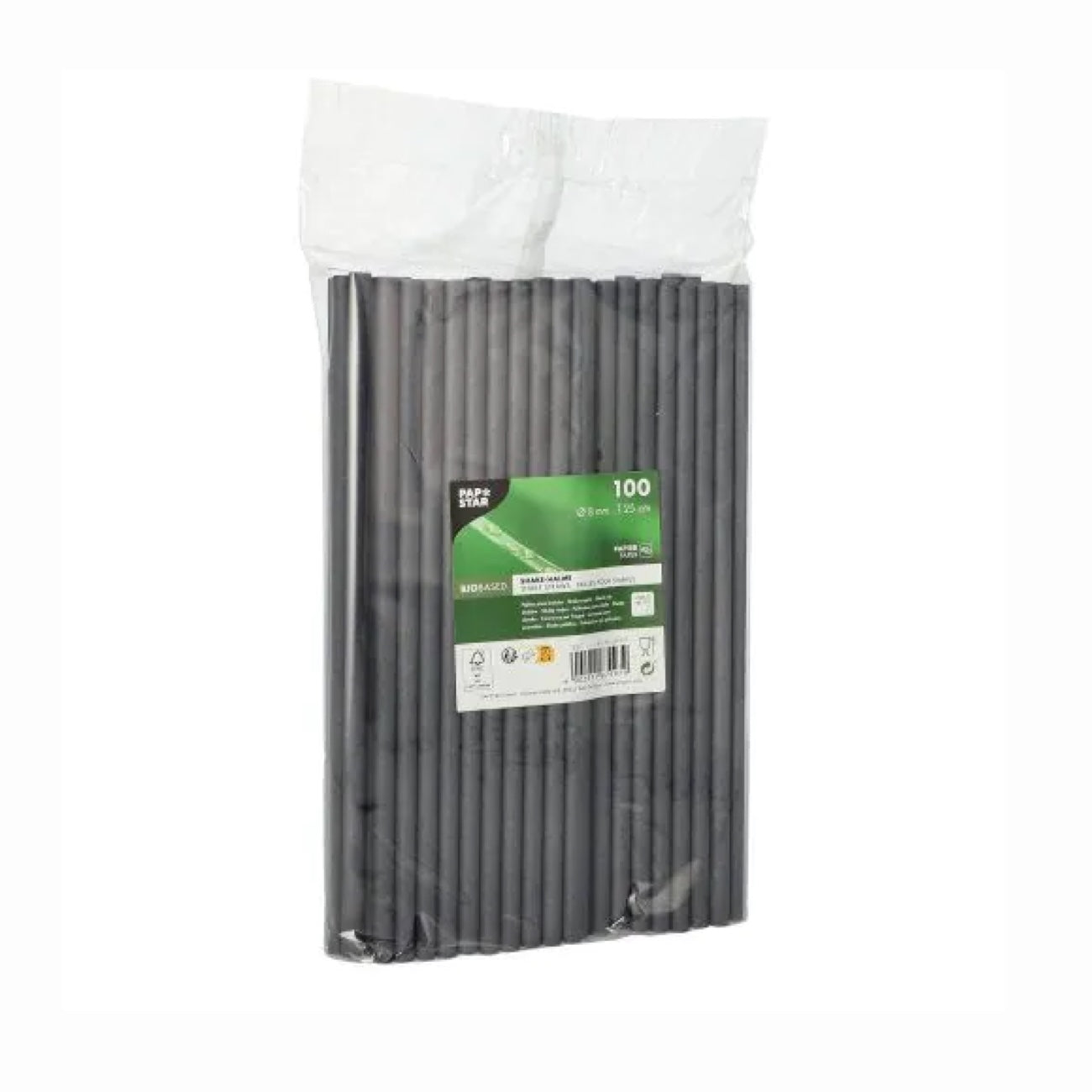 Schwarze Papierstrohhalme