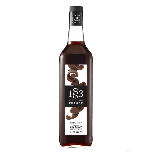 1883 Chokoladesirup – fransk kvalitetssirup med intens smag af mørk chokolade, perfekt til kaffe, desserter og cocktails.