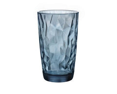 Drikkeglas Diamond - 6.0 Stk. i blå farve og facetteret design