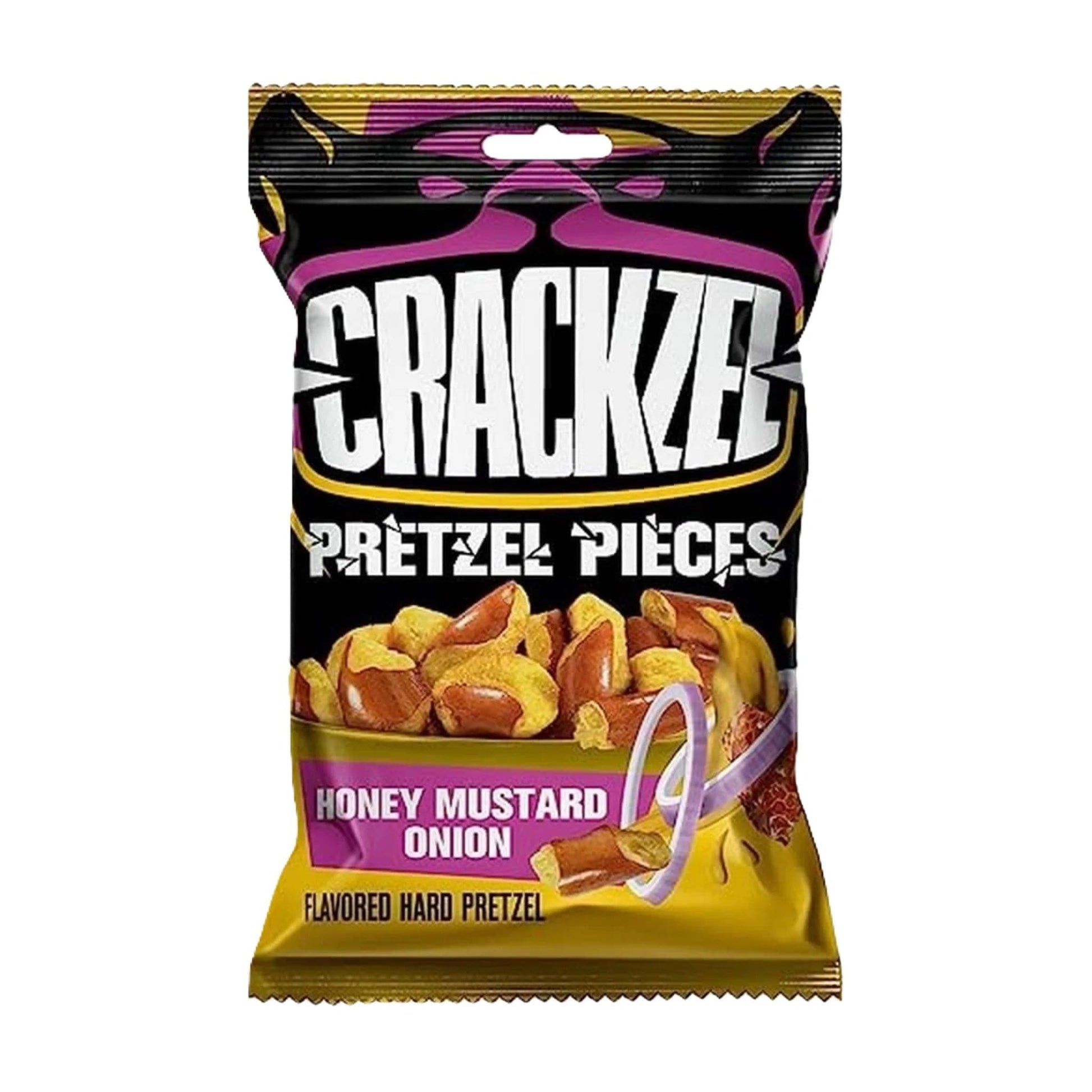 Crackzel Pretzel Honey Mustard and Onion, saltede pretzels med honning, sennep og løgsmag