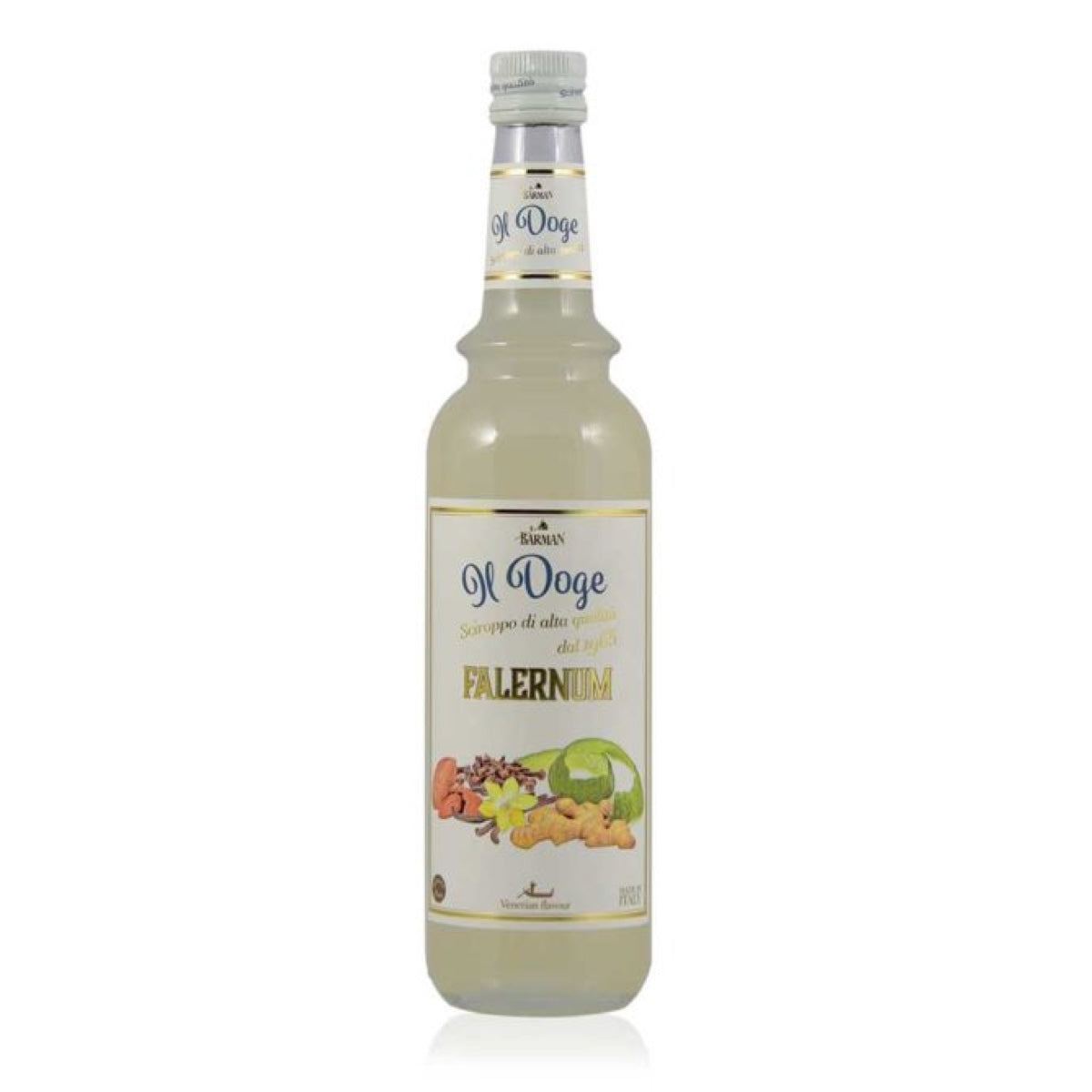 Il Doge Falernum sirup – eksotisk sirup med krydrede og tropiske noter, ideel til tiki-cocktails og mixology.