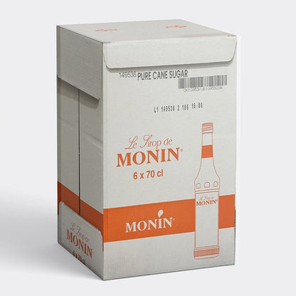 Monin Sugarcane Sirup flaske i kasse, naturlig sukkerrørsirup til cocktails og drinks