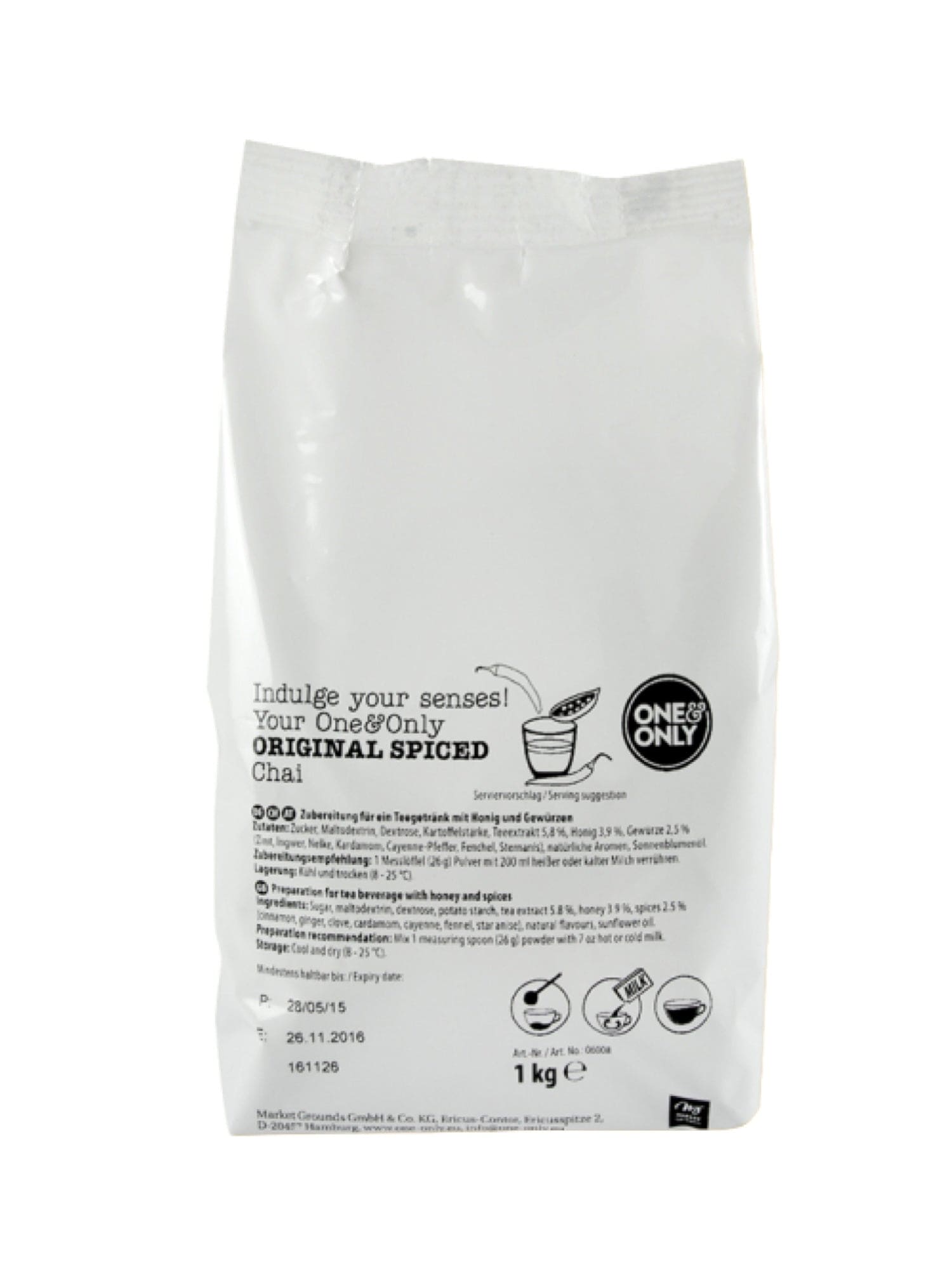 One & Only Original Spiced Chai – krydret chai-te med en eksotisk blanding af krydderier, perfekt til en varm og aromatisk drik