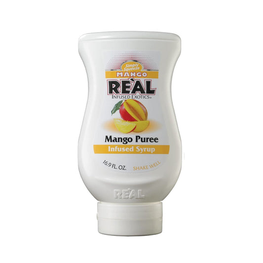 Real Mango Sirup – en naturlig og sød sirup med smagen af frisk mango, perfekt til at skabe tropiske cocktails og smoothies