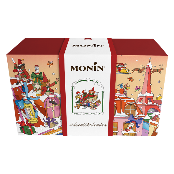 MONIN julekalender 2026 med 24 sirupper og drikkekoncentrater à 5 cl